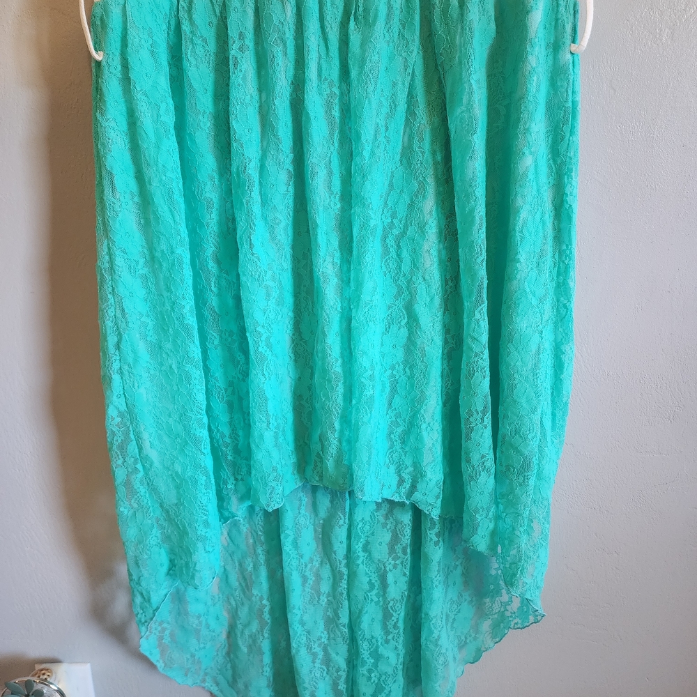3 For $15! Rue21 White and Teal High Low Dress - Picture 4 of 5